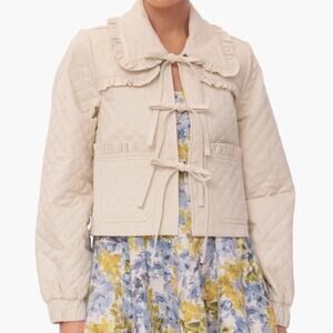 Avec Les Filles Cream Quilted Jacket